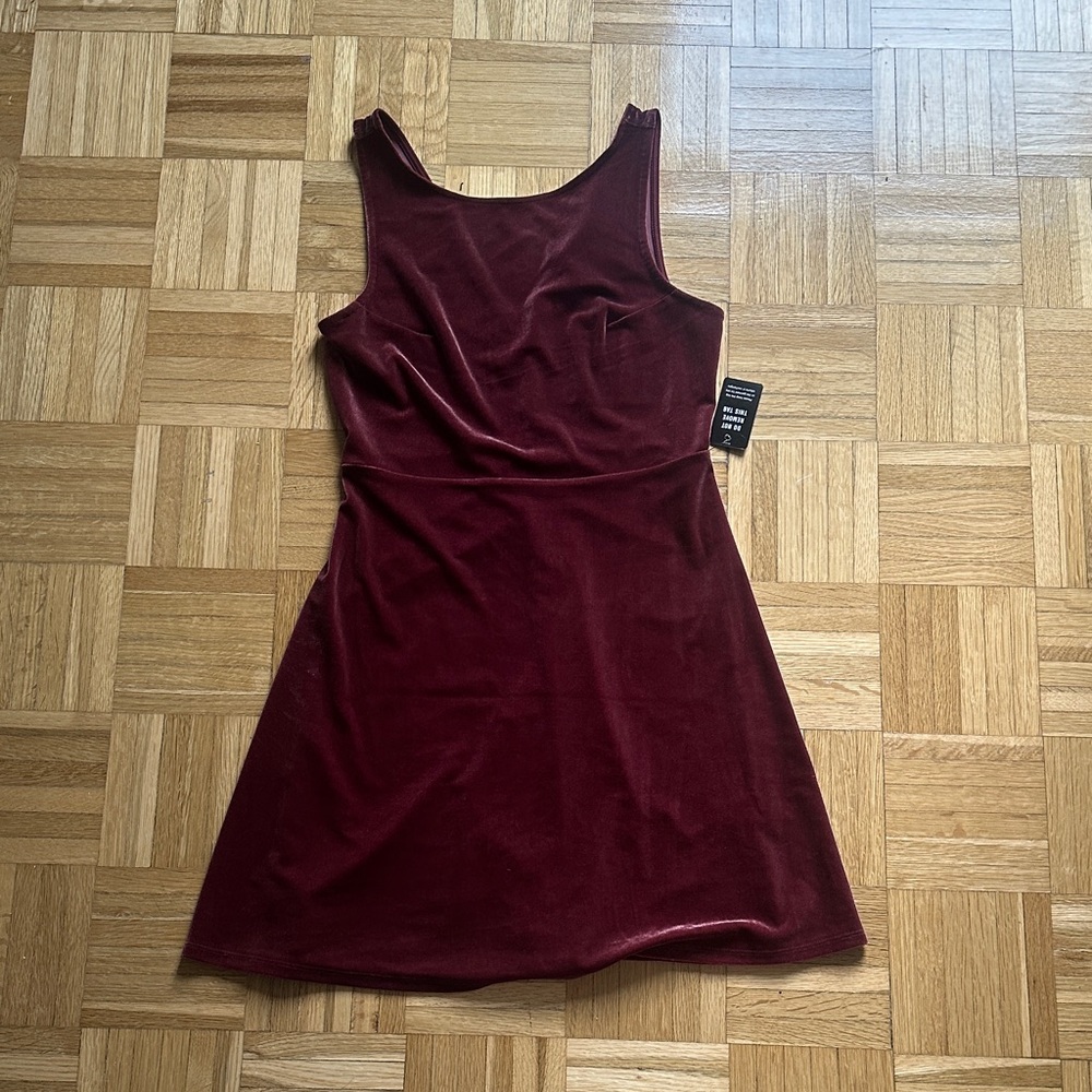 NWT Express Burgundy Mini Skater Dress
